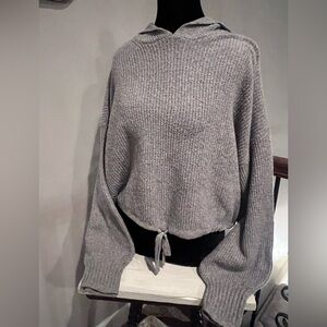 American Eagle Outfitters Light Gray Hoodie-Sweater